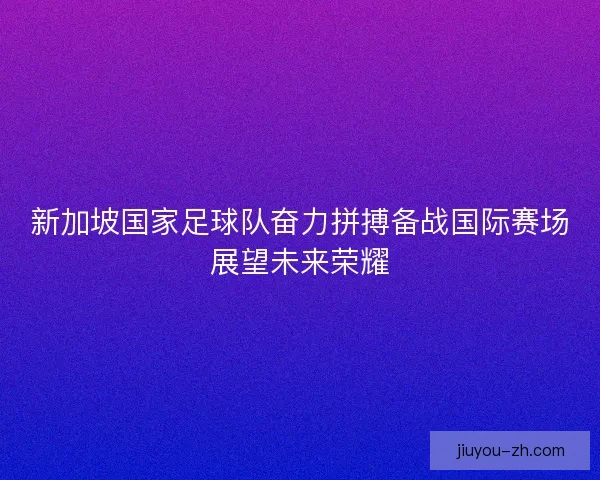 新加坡国家足球队奋力拼搏备战国际赛场展望未来荣耀