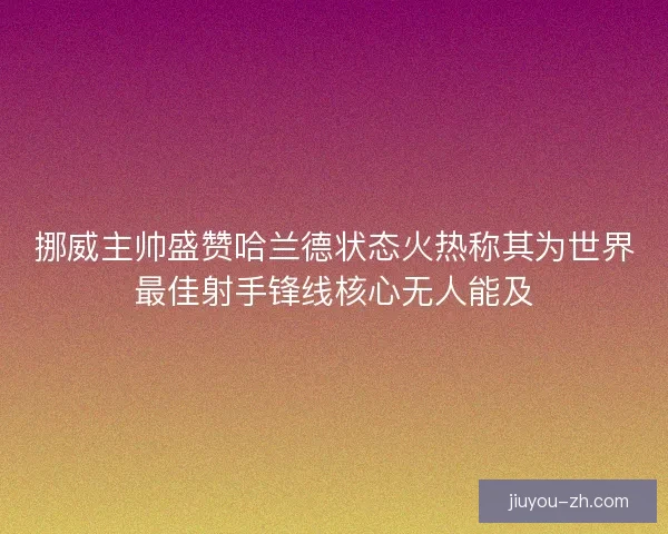 挪威主帅盛赞哈兰德状态火热称其为世界最佳射手锋线核心无人能及